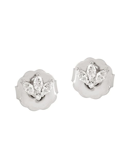 Artisan Metallic Marquise Diamond Stud Earrings