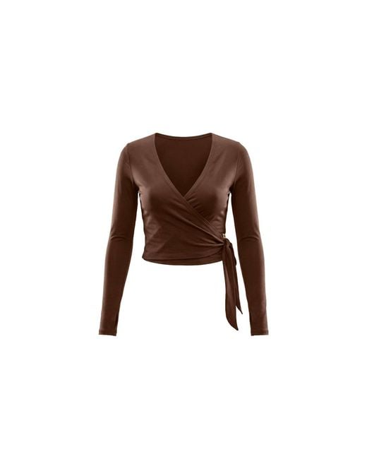 Be Athletica Brown The Ultimate Ballet Wrap-Top