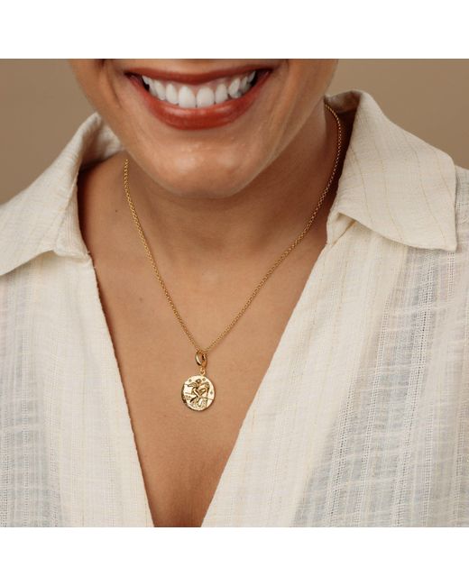 Lily Charmed Metallic Plated Aquarius Zodiac Charm Necklace