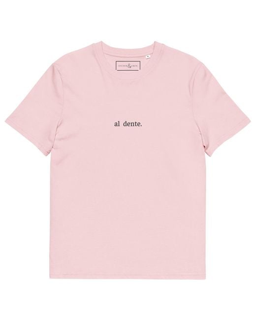 Anchor and Crew Pink Cotton Eleven Life, Al Dente Editions Organic Cotton T-Shirt for men