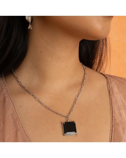 Dhwani Bansal Metallic Blanco Pendant With Onyx
