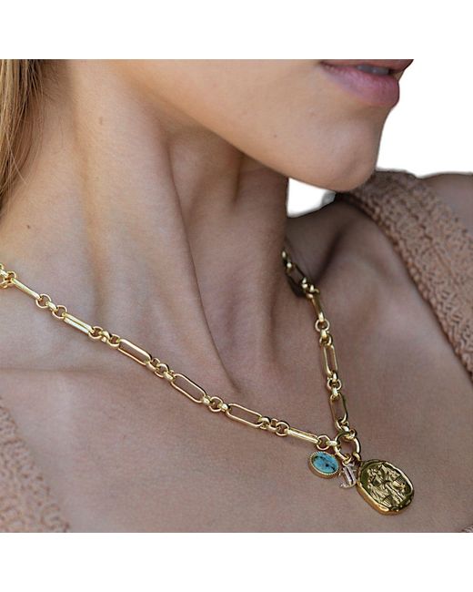 Alexie of Athens Metallic Tria Charm Chain Necklace
