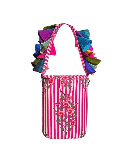Simitri Pink Bouquet Bazaar Bucket Bag
