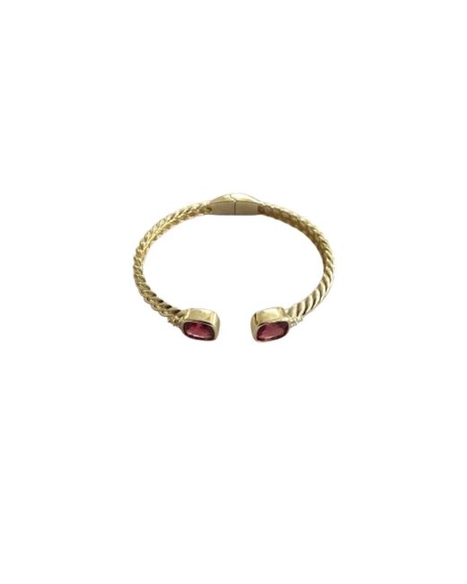 Saachi Metallic Gemstone Bangle Metal Bracelet