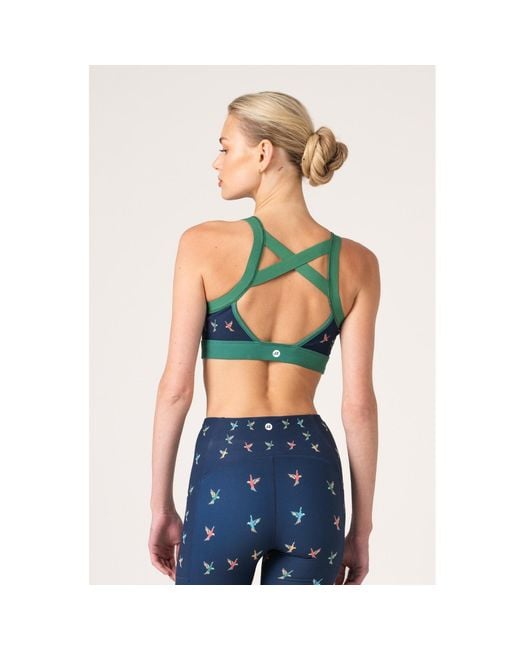 Jessie Zhao New York Green Emerald Echo Reversible Racerback Sports Bra