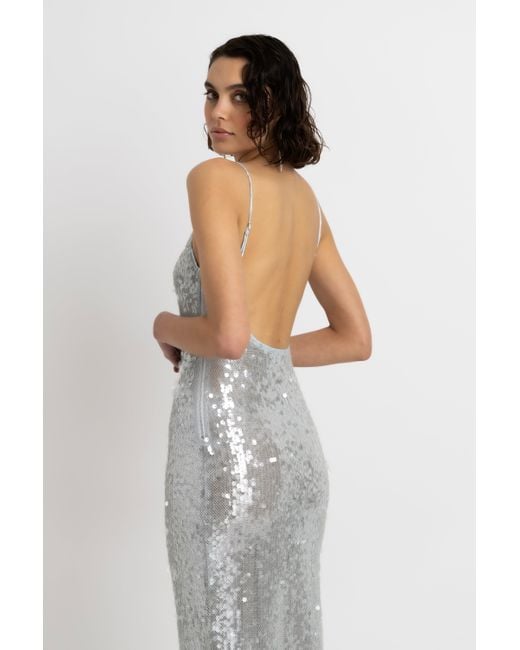 Amy Lynn White Gigi Ice Sequin Maxi Dress