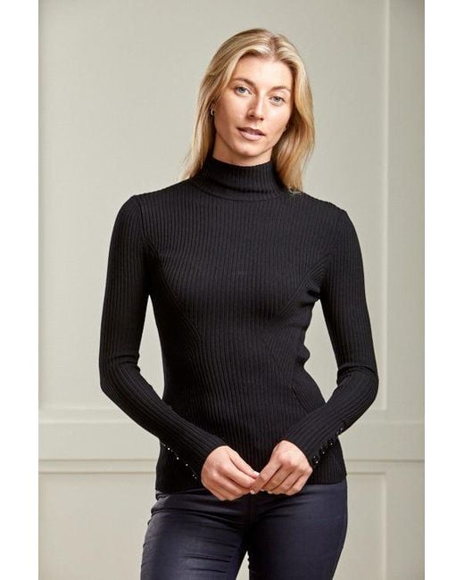 Guinea London Black Bella Roll Neck Sweater
