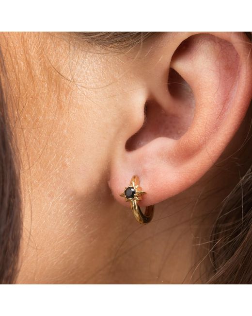 Scream Pretty Metallic Black Star Large huggie Earrings