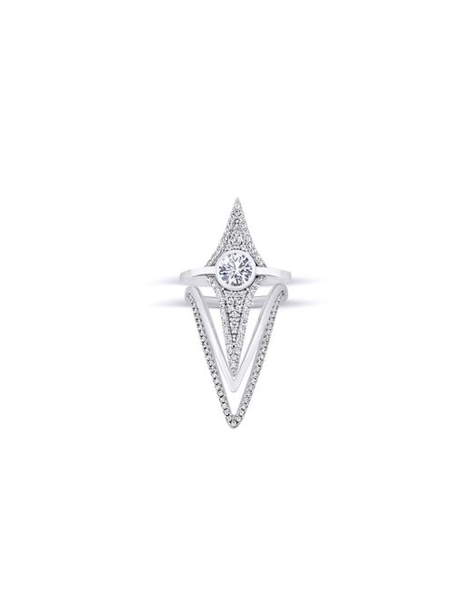 Najiba White Trinova Three Piece Ring Set