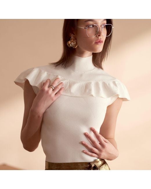 Emma Wallace White Lotte Top
