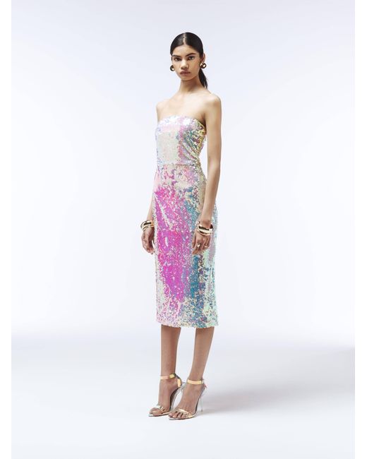 Sour Figs Purple Iridescent Sequin Midi Dress