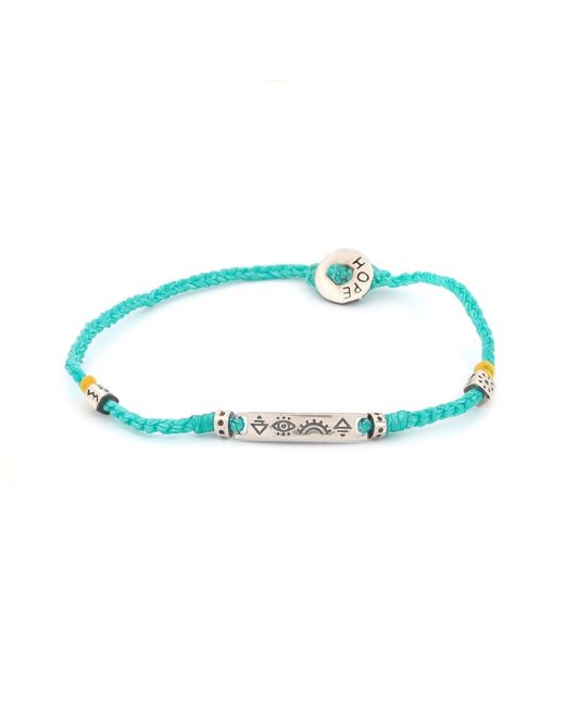 Ebru Jewelry Blue Sterling Spiritual Symbols Woven Hope Braided Bracelet for men