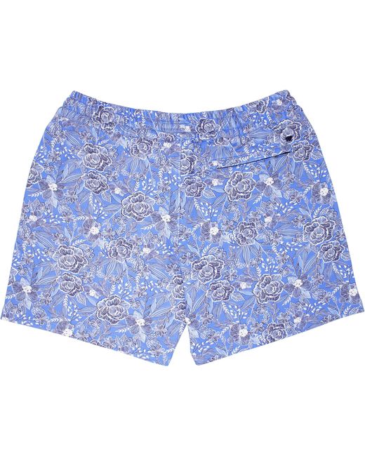 Lords of Harlech Blue Silus Handcut Floral Interlock Shorts for men