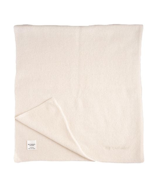 Bel Cashmere Natural Big Knitted Cashmere Scarf Ivory
