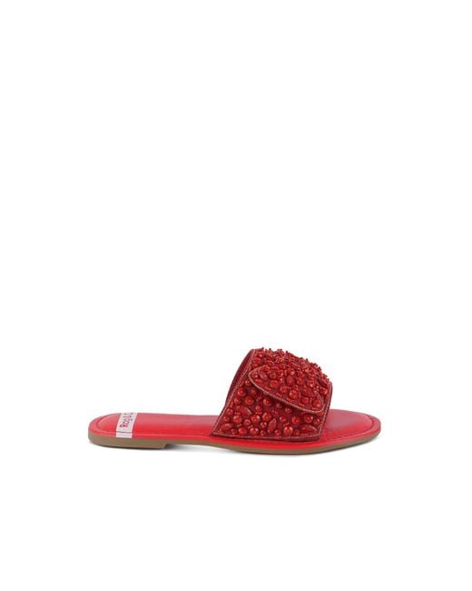Rag & Co Red Pipa Big Bow Beaded Flats