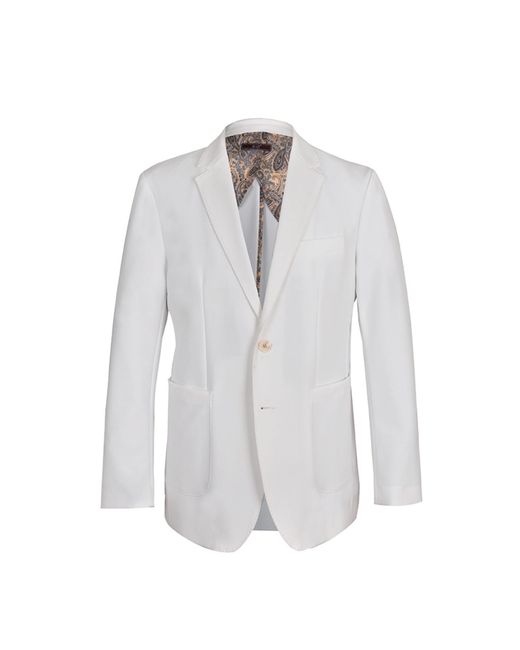 DAVID WEJ White Ashford Relaxed Single Breasted Blazer – for men
