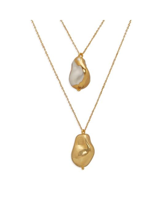 Dhwani Bansal Metallic Kora Pendants With Baroque Pearls