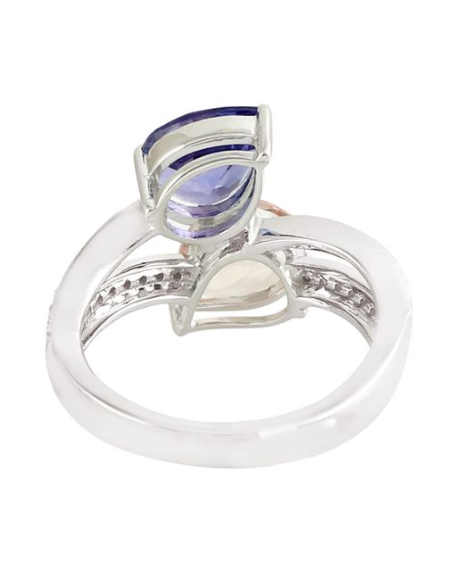 Artisan Metallic Tanzanite & Mix Stone Diamond Bypass Ring