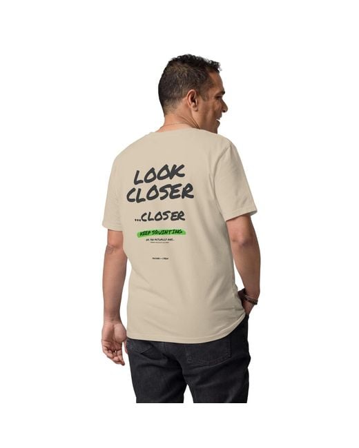 Anchor and Crew Natural Neutrals Desert Dust Small Print Annotations Organic Cotton T-Shirt for men