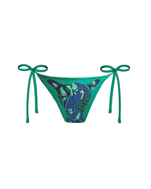Jessie Zhao New York Green Verdant Wild Reversible Tie Side Bottom