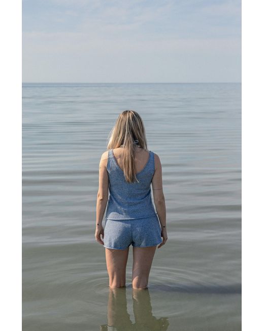 SALANIDA Blue Sabbia Tank Top And Shorts Set Light