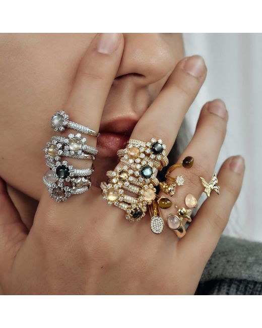 Freqnc Atelier Metallic Eight Petals Ring