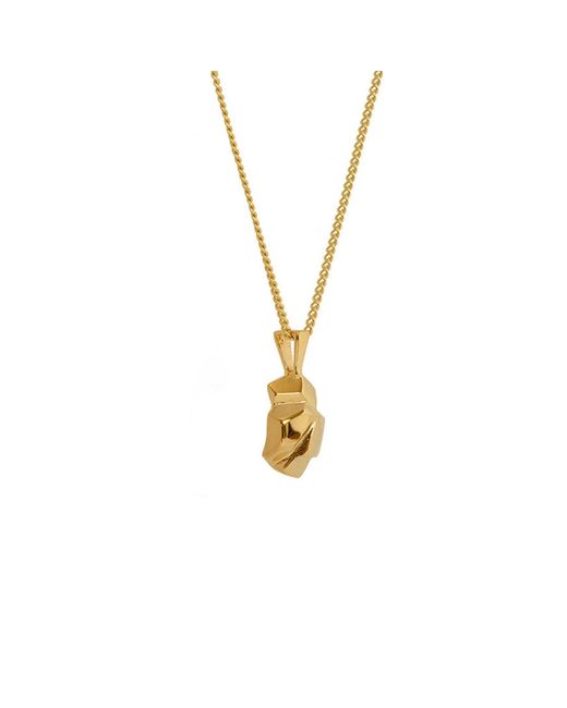 Edge Only Metallic Rock Pendant 18Ct Vermeil