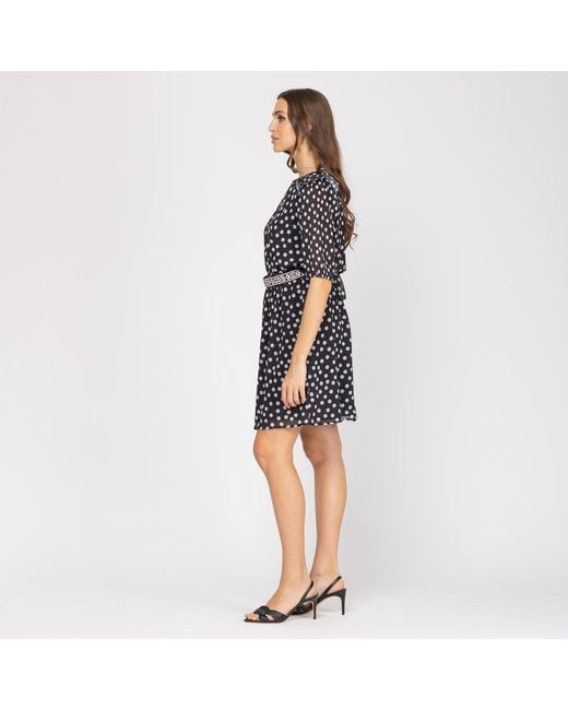 Niza Black Short Round Neck Dress