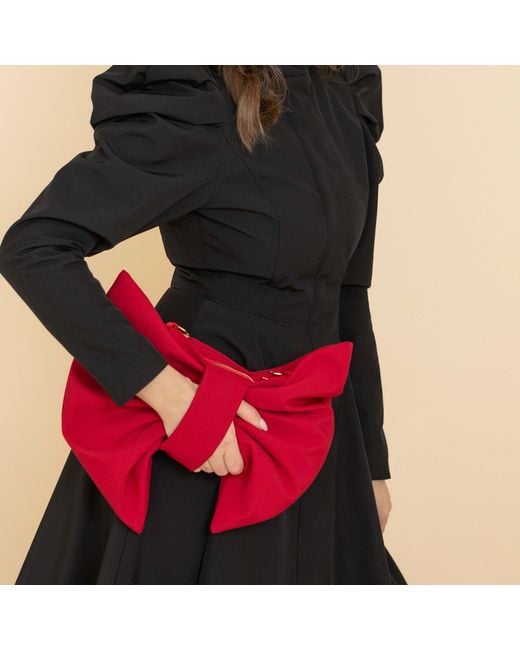 RainSisters Red Bow Clutch Purse