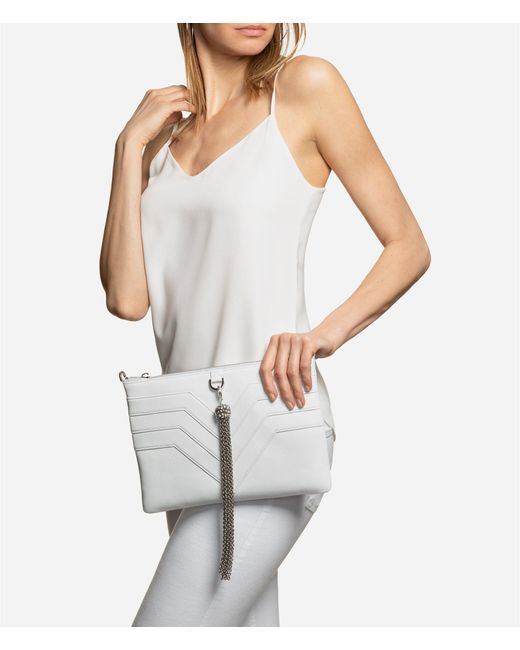 Lovard Gray Leather Chevron Flat Zip