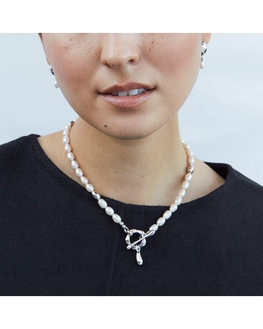 Biko Jewellery Metallic Muse Pearl Collar