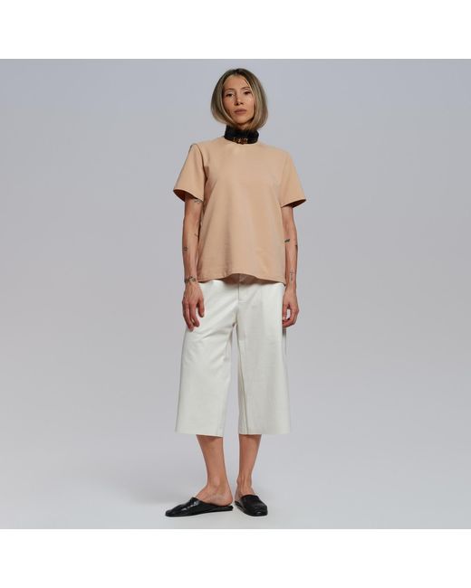 Hedare Gray Capri Leather Trousers