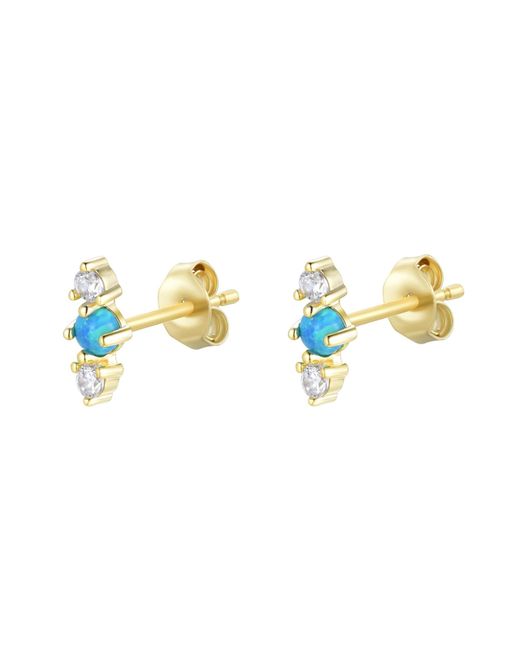 KAMARIA Metallic Stars Align Opal Cluster Stud Earrings