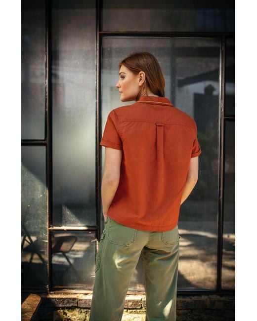 &SONS Trading Co Orange Damsons Double Bowling Shirt Burnt