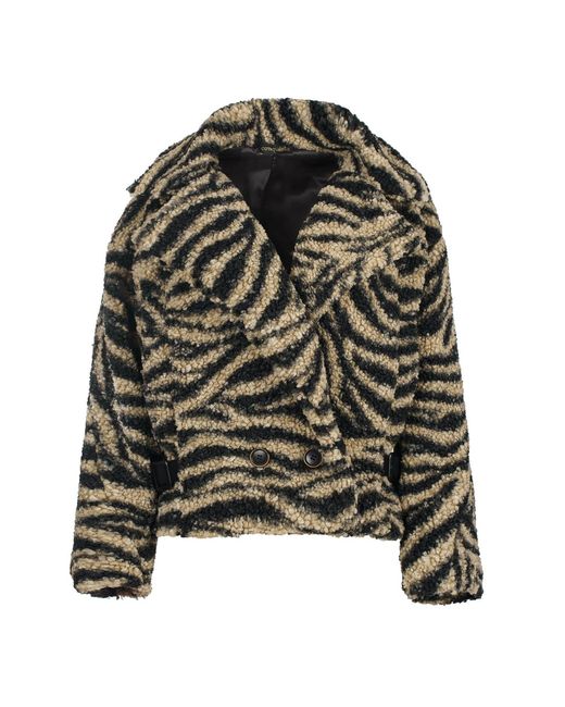 Conquista Green Safari Elegance Faux Fur Jacket