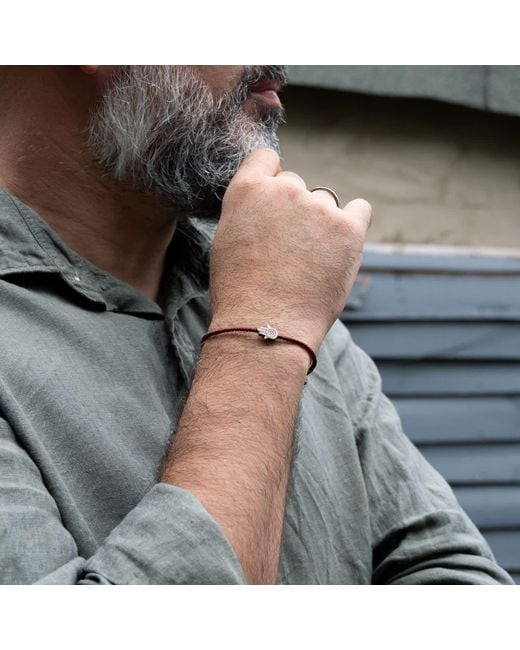 Harbour Uk Brown Hamsa Rope Bracelet for men