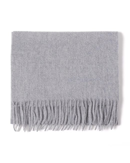 Bel Cashmere Gray Cashmere Scarf With Fringes