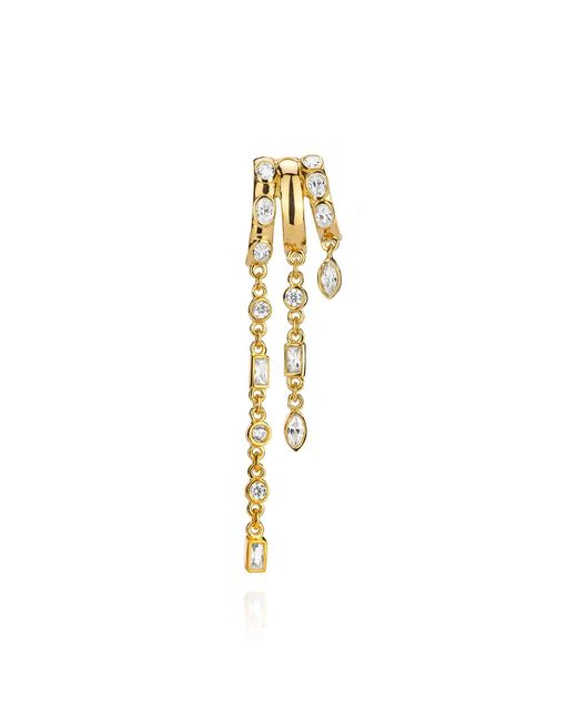 Aaria London Metallic Kalani Stacked Triple Hoop Illusion Earrings