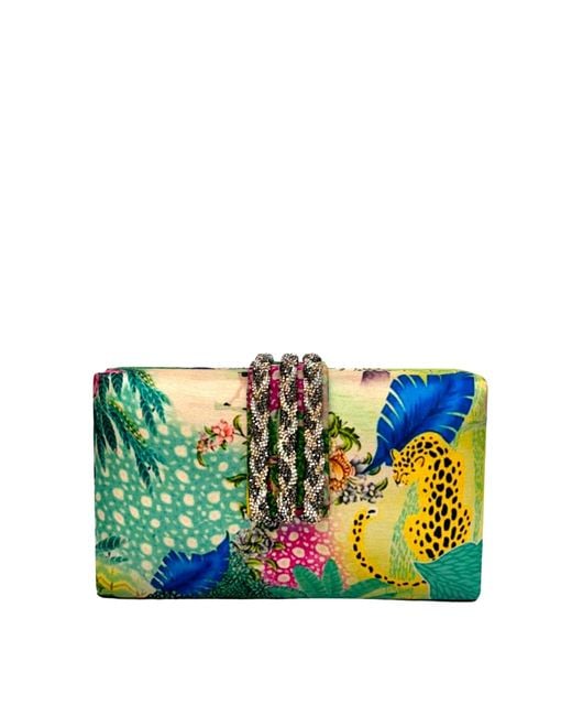 Simitri Blue Faerie Braided Fringe Clutch