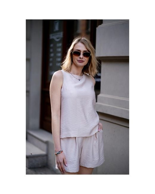 Oh!Zuza Pink Neutrals Echo Viscose Shorts Pockets