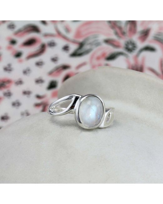 Isla Silver Blue Neutrals Sterling Moonstone Wave Ring