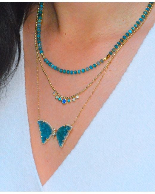 KAMARIA Metallic Lumira Mini Gemstone Necklace With Miyuki Beads