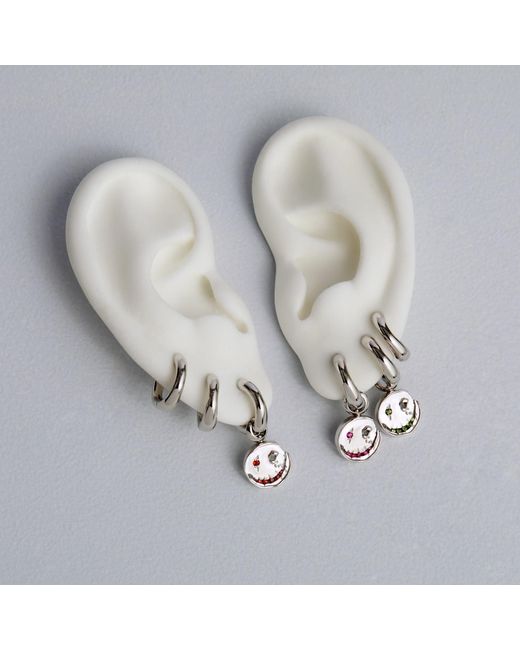 Kasun Metallic Smile Hoop Earrings – August – Peridot –