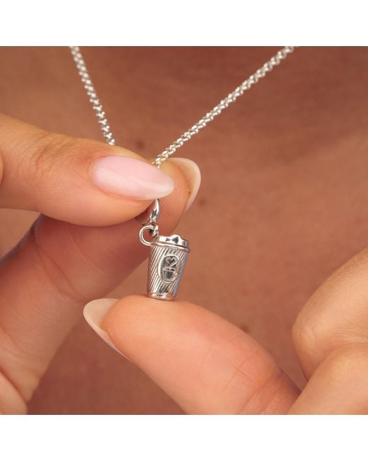 Lily Charmed White Sterling Takeaway Coffee Cup Charm