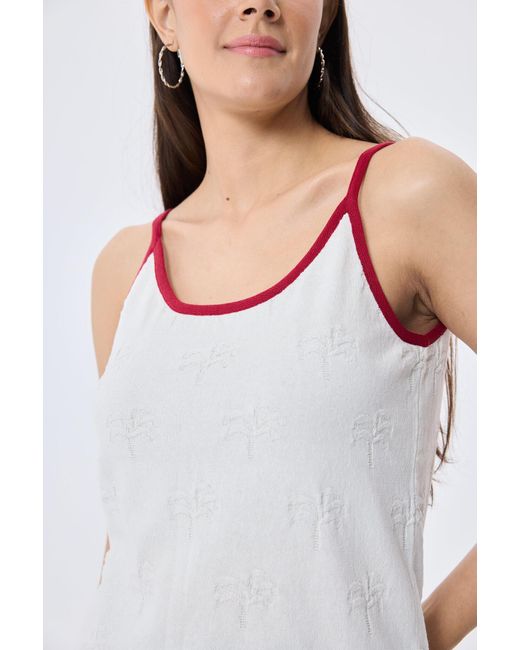 Peraluna Pink Desert Palm Palm Patterned Knit Strapped Top