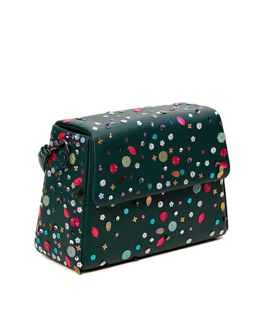 Simitri Blue Sequined Bageecha Trapezee Evening Bag