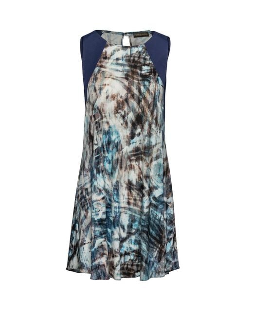 Conquista Blue Sleeveless Print Dress