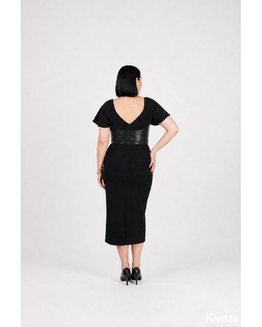 The Gt Atelier Black Leather Corset Dress