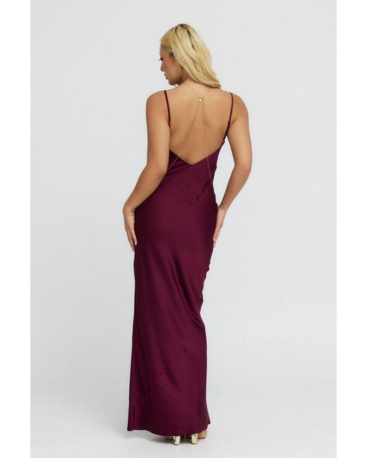 Why Mary Purple Isis Bias Maxi Slip Dress