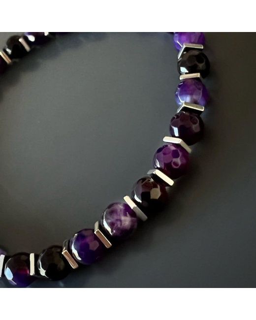 Ebru Jewelry Blue Spiritual Calming Amethyst Bracelet for men
